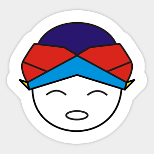 Smiling Red Blue Blangkon Boy Sticker